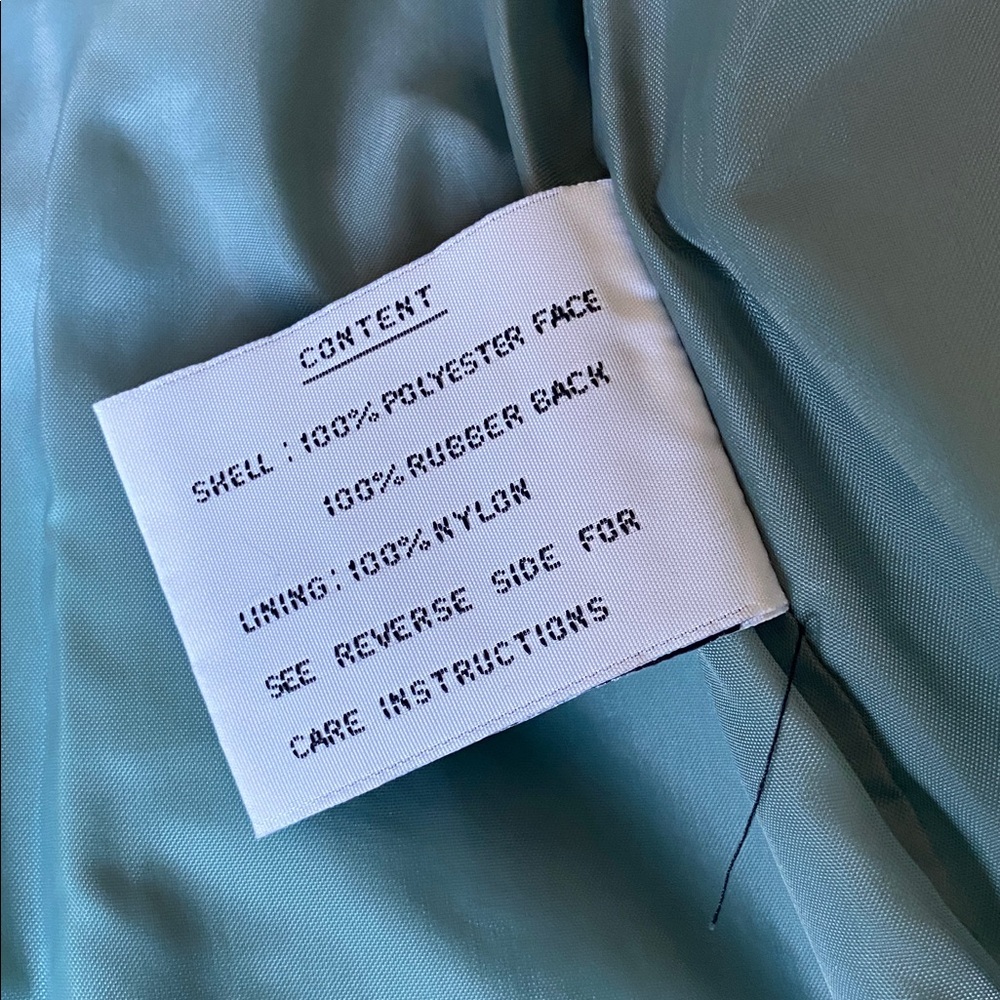 Vintage Fleet Street Teal Shimmer Trench Coat 80s Cinch Waist Jacket - Picture 3 of 8